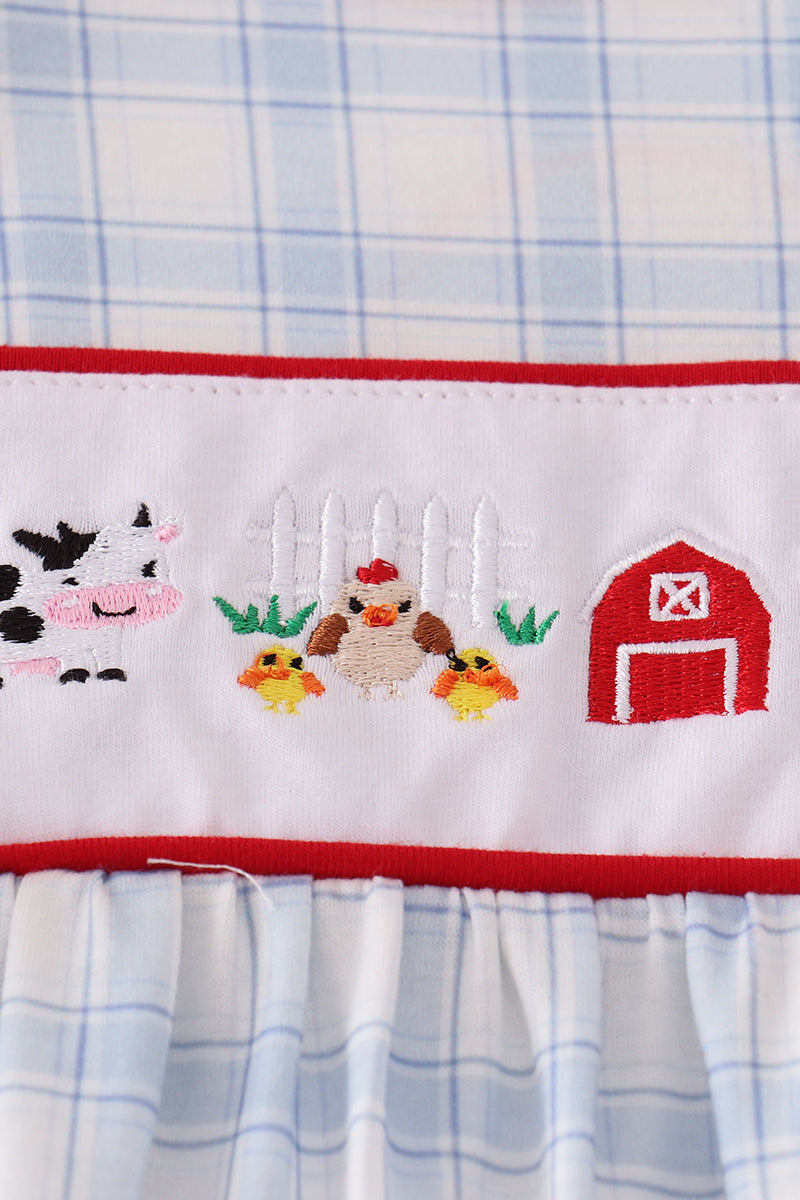 Farm plaid ruffle bubble