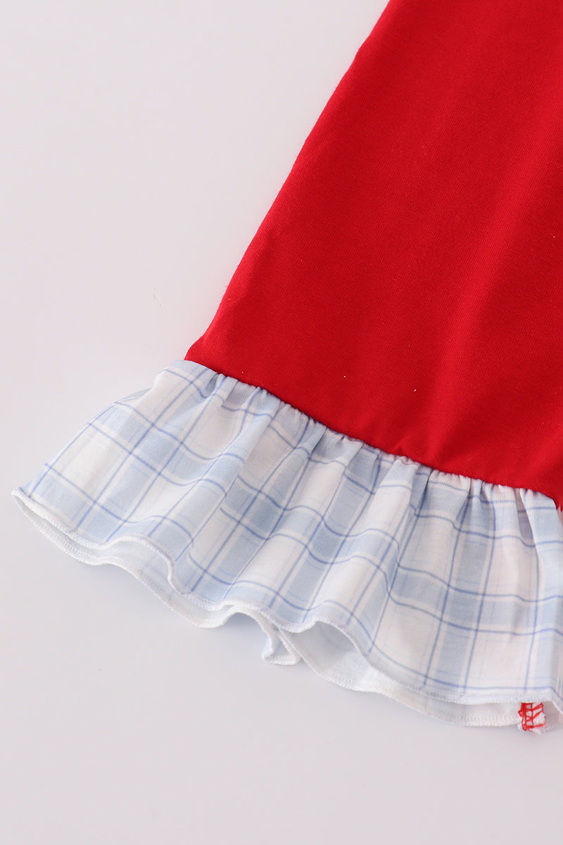 Farm plaid ruffle bubble