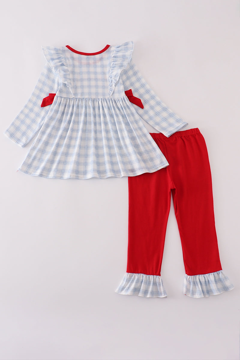 Farm plaid ruffle bubble