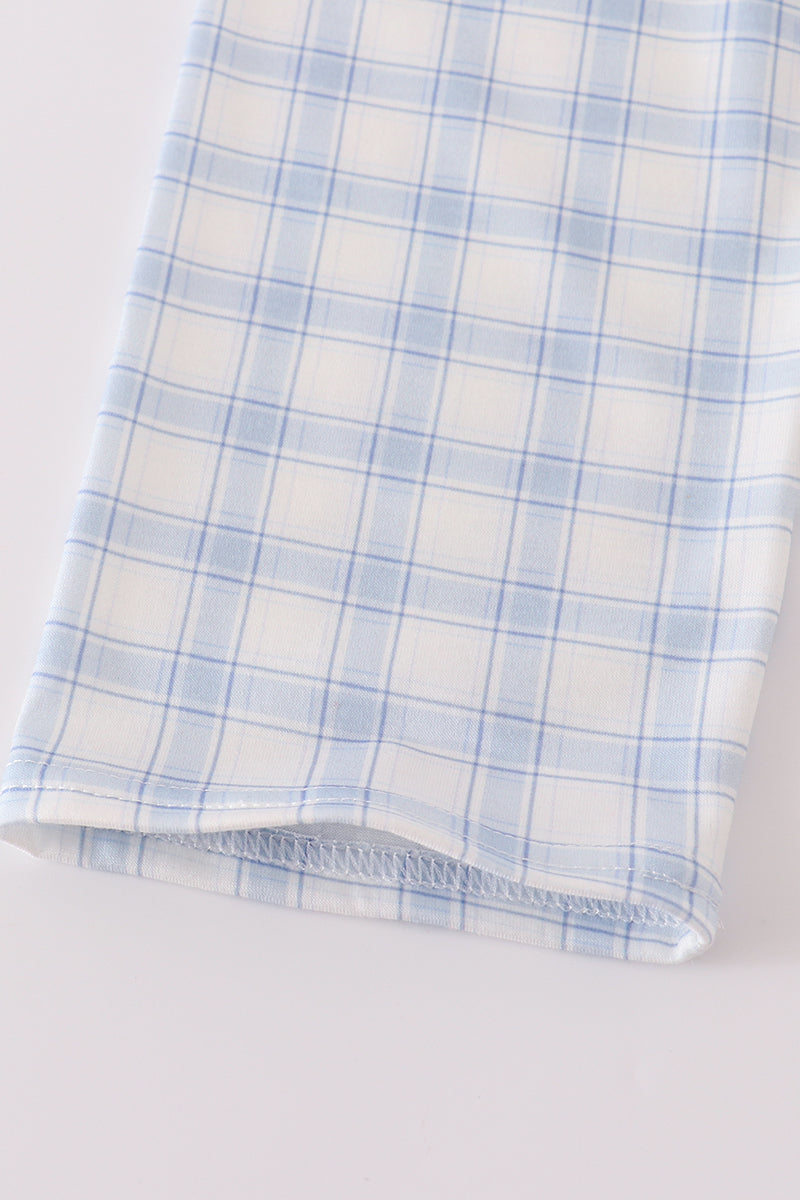 Red farm plaid pants set