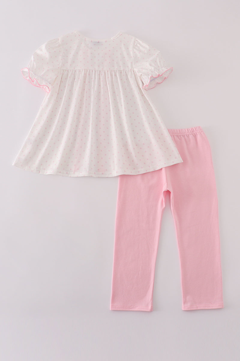 Bow dot ruffle pants set