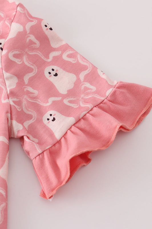 Halloween ghost ruffle pajama set