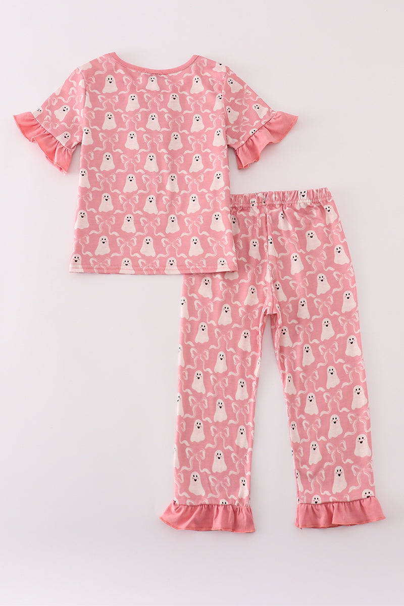 Halloween ghost ruffle pajama set