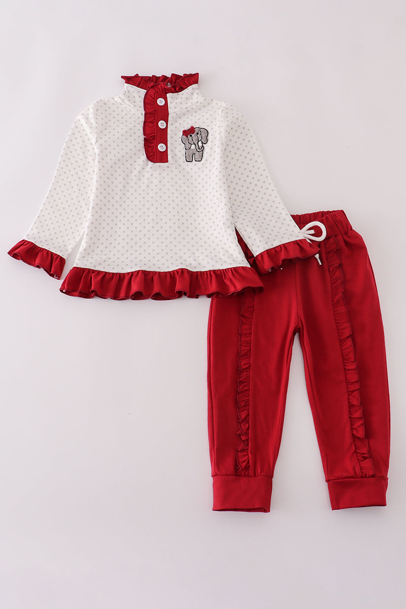 Alabama polka dot ruffle pants set