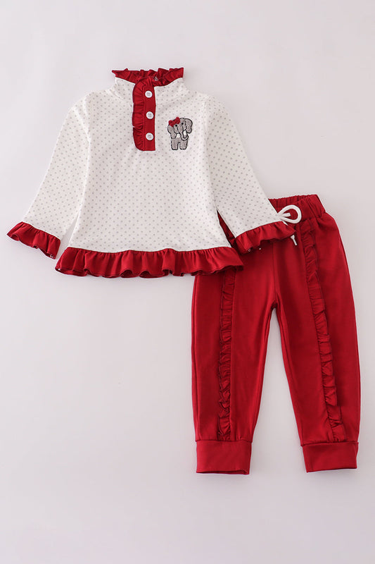 Alabama polka dot ruffle pants set