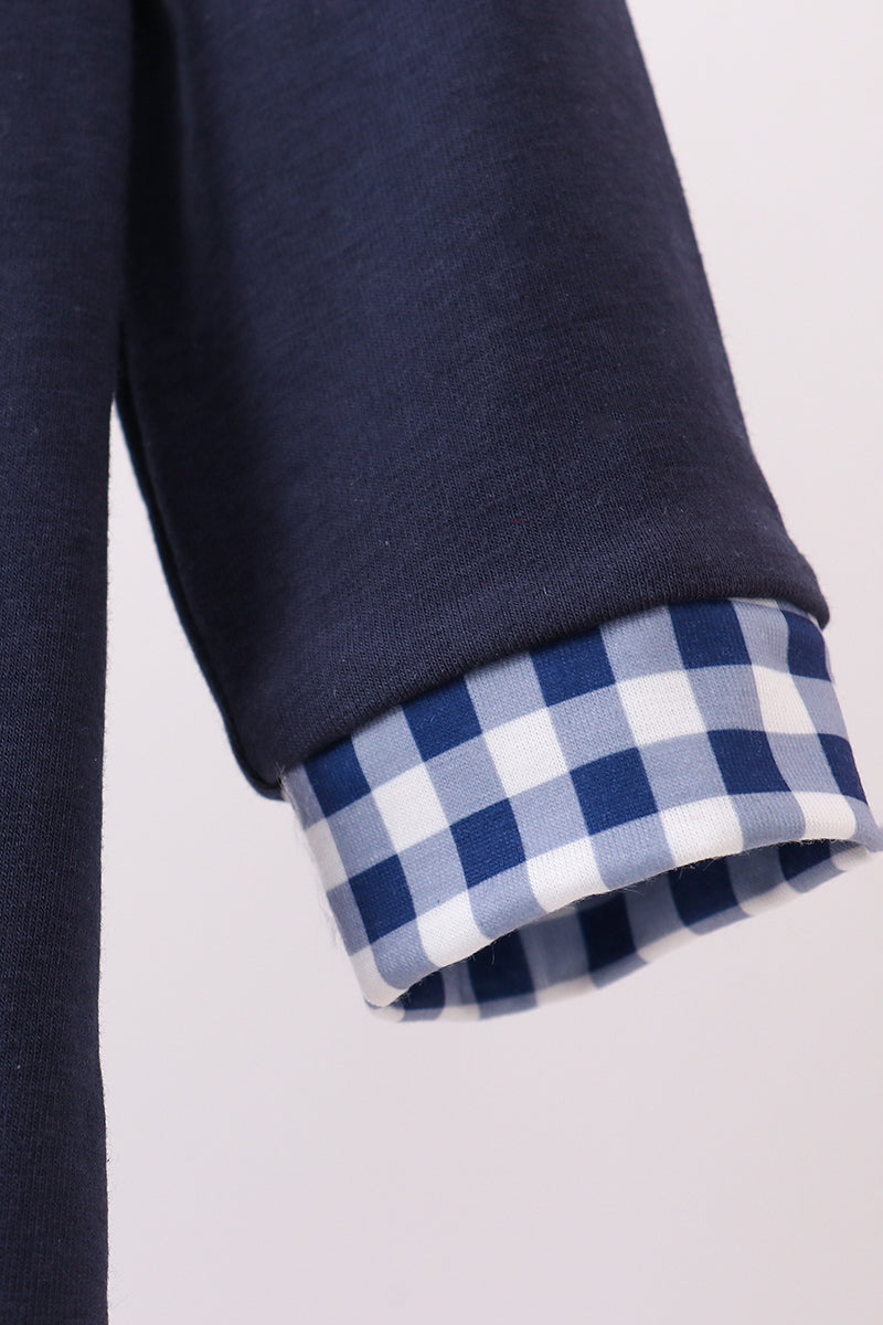 Navy nativity embroidery romper