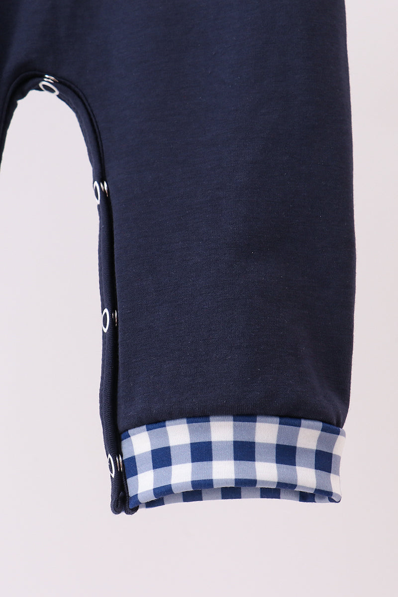 Navy nativity embroidery romper