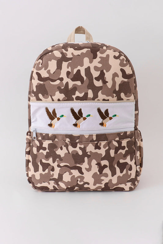 Camouflage duck canvas backpack