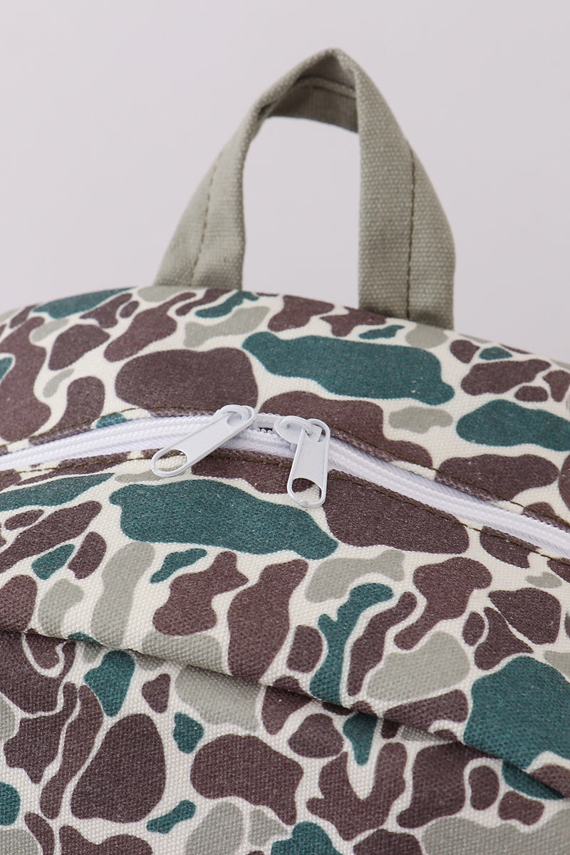Camouflage fish canvas backpack