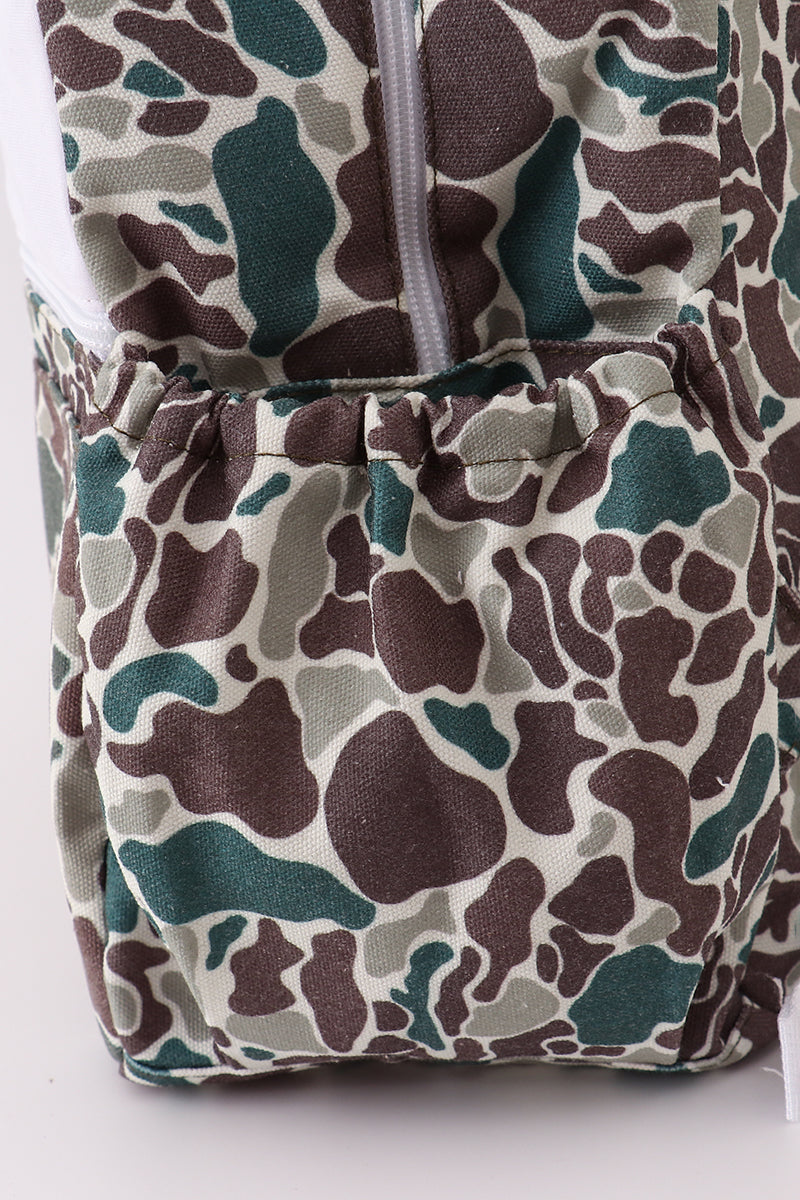 Camouflage fish canvas backpack