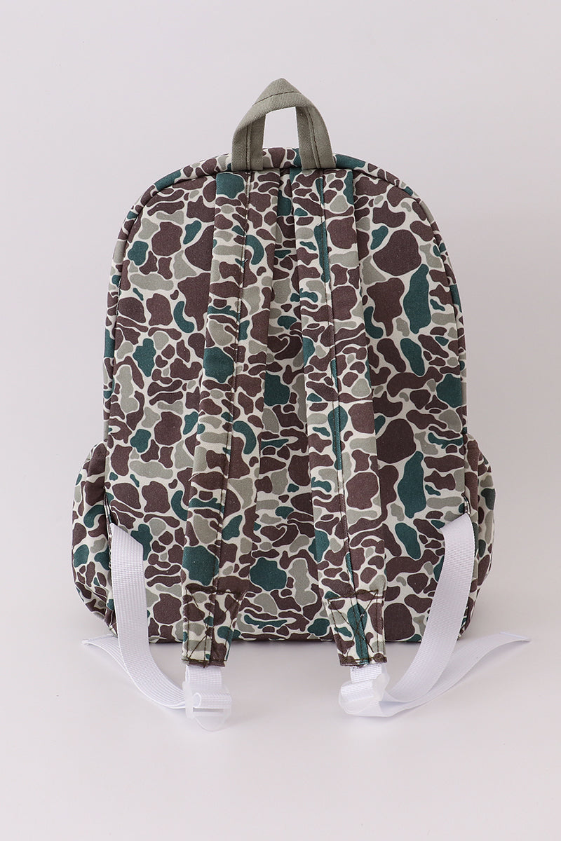 Camouflage fish canvas backpack