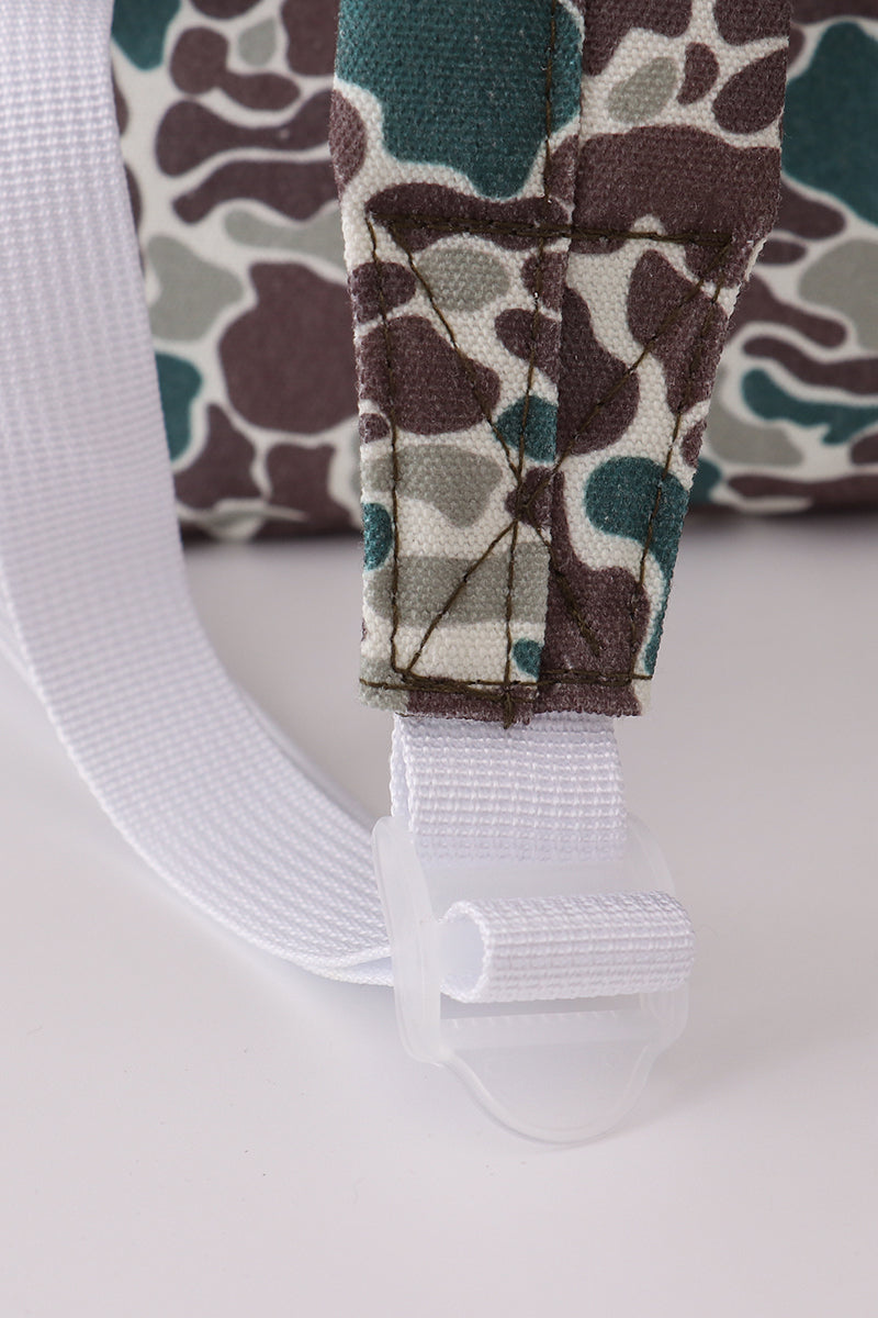 Camouflage fish canvas backpack