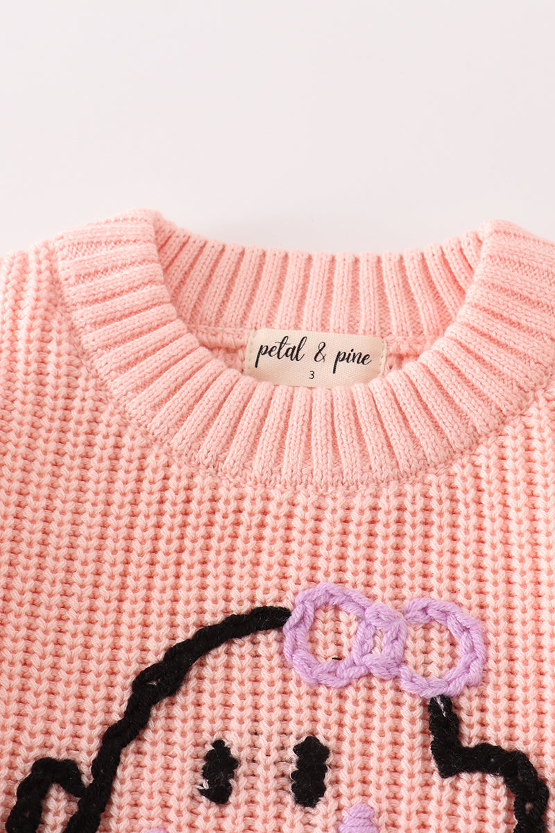 Hand-embroidery ghost pullover sweater