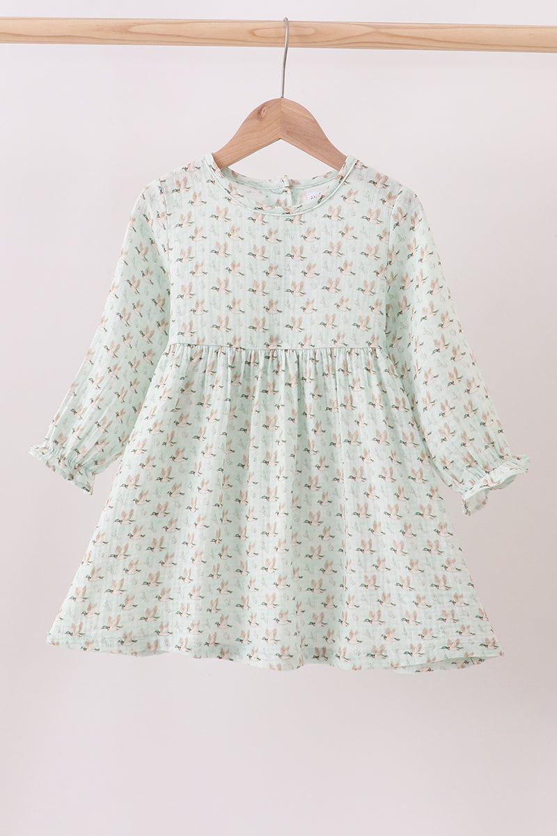 Duck print muslin dress