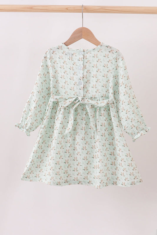 Duck print muslin dress