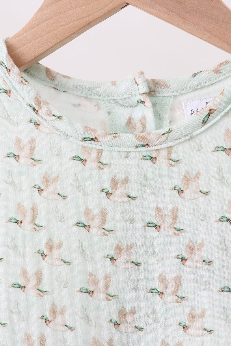 Duck print muslin dress