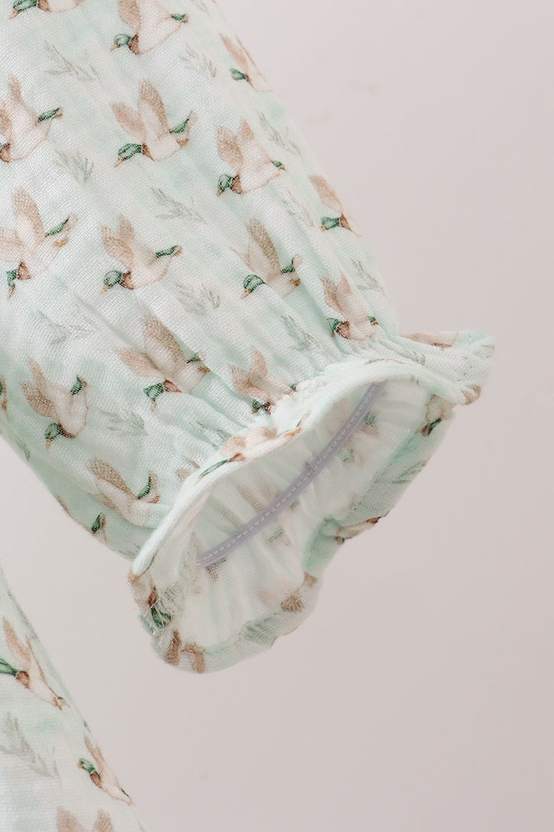 Duck print muslin dress