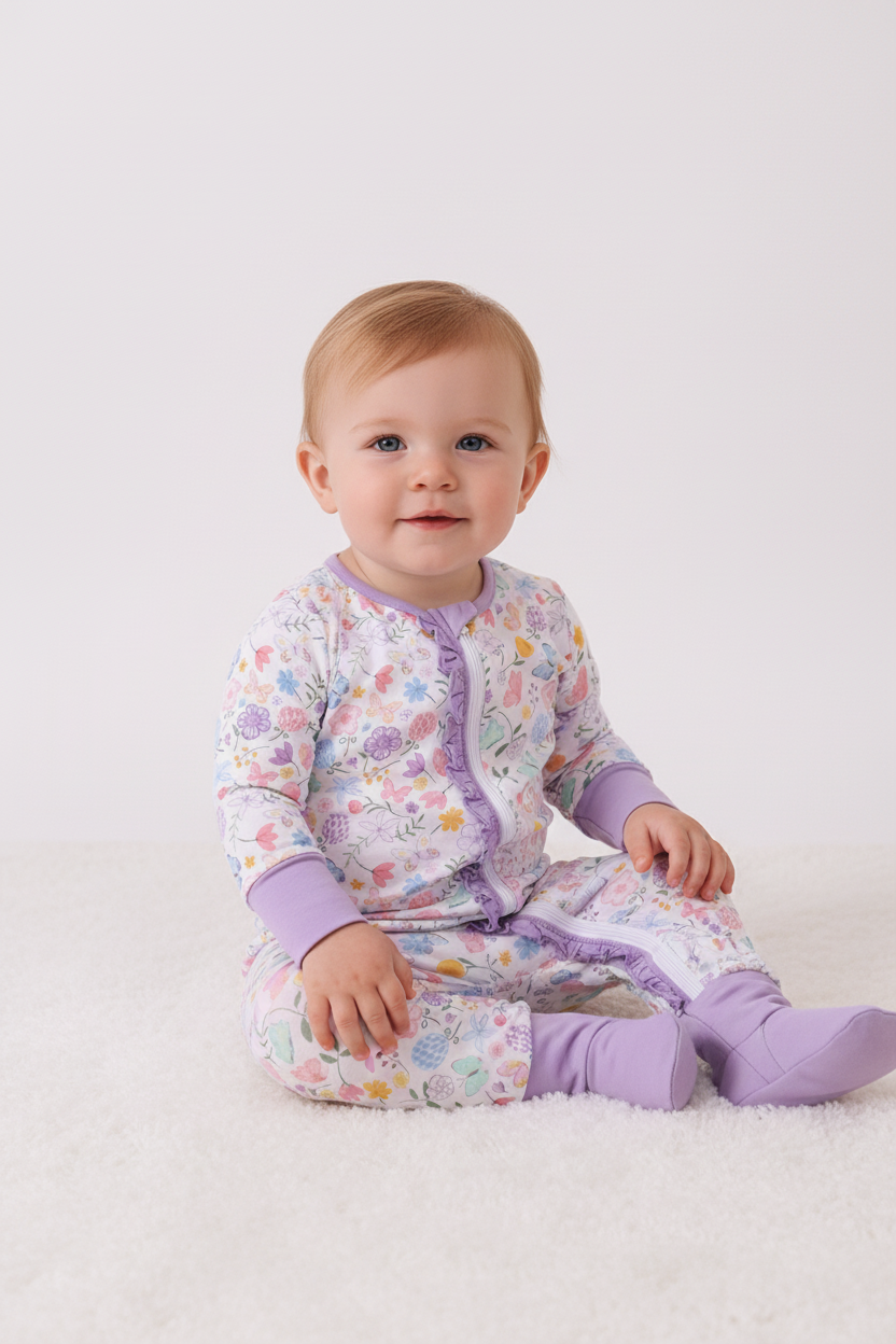 Butterfly garden bamboo romper