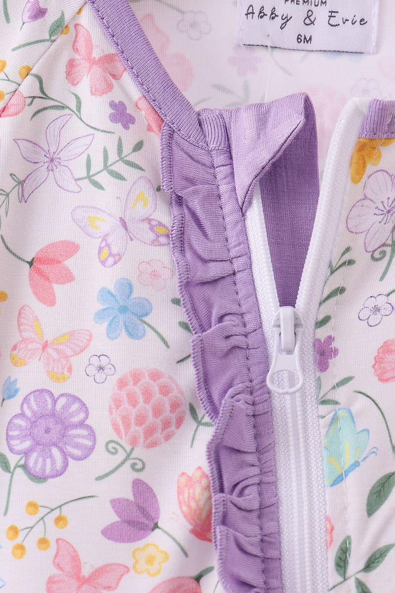 Butterfly garden bamboo romper