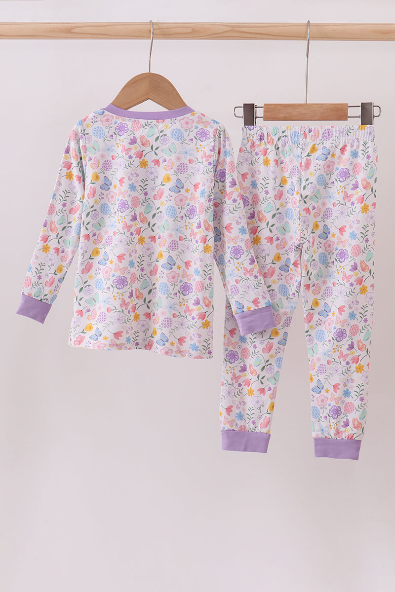 Butterfly garden bamboo pants set