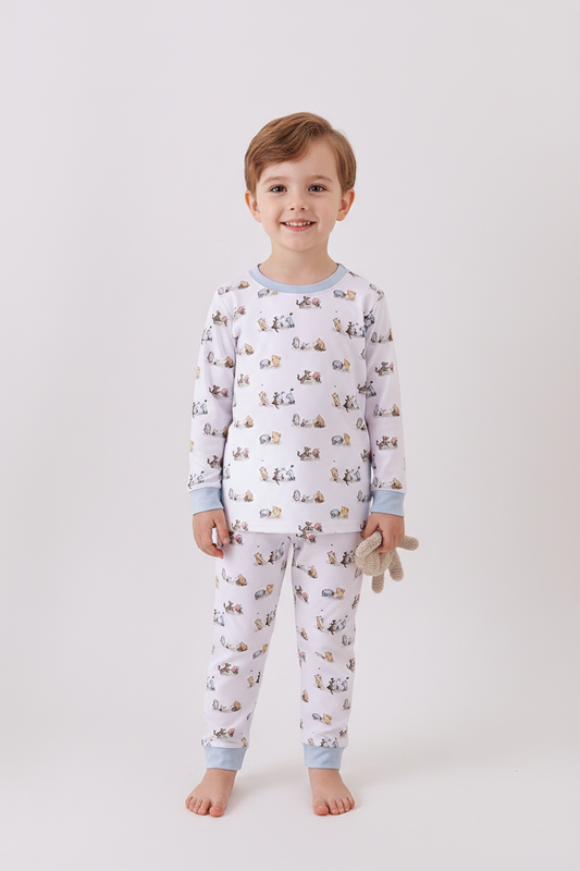 Character print bamboo pants set