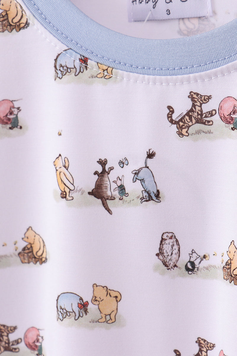 Character print bamboo pants set