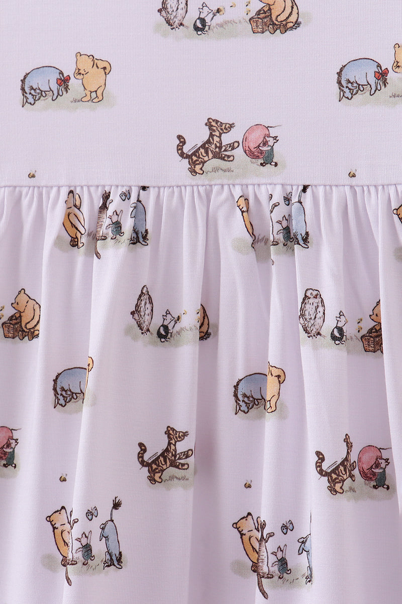 Blue character print bamboo dress