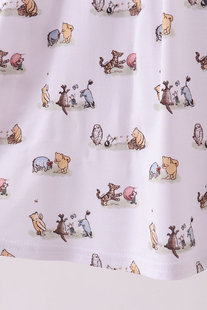 Blue character print bamboo dress