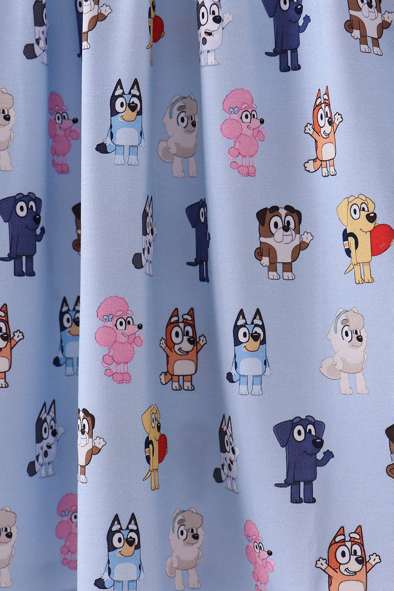 Blue character print bamboo dress