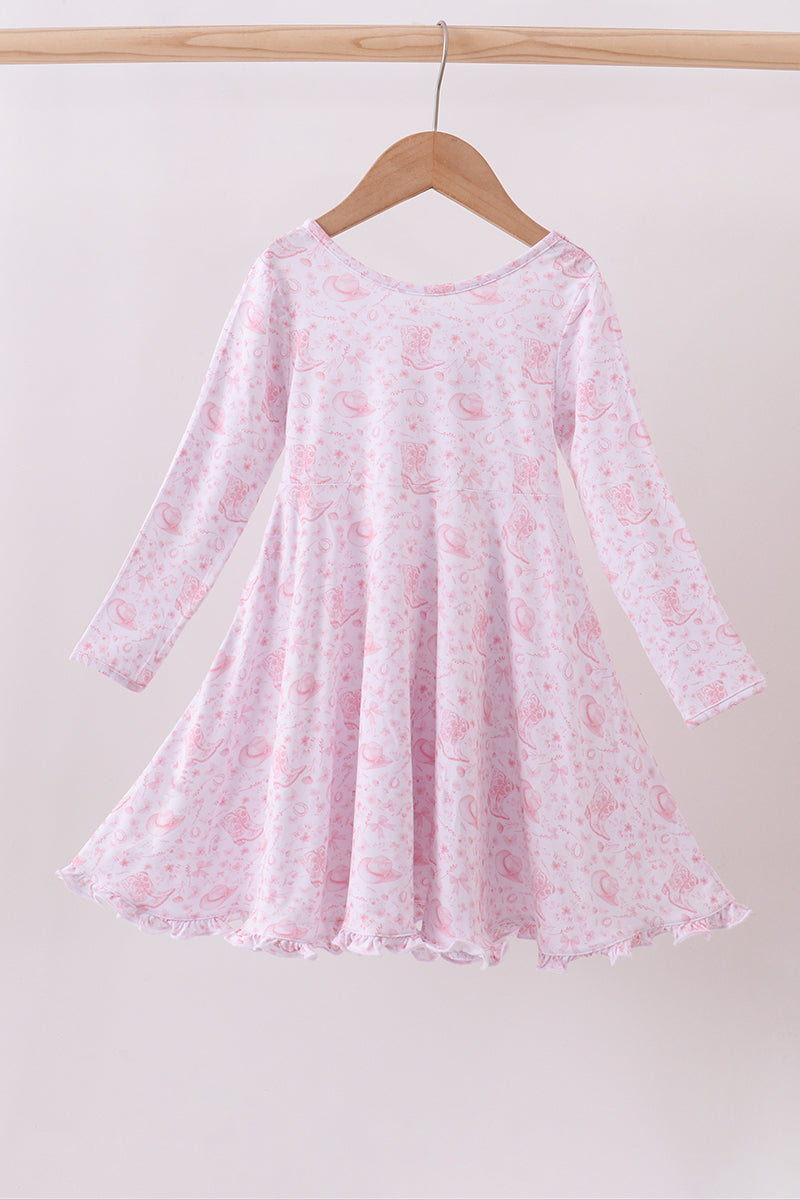 Pink boots bamboo dress