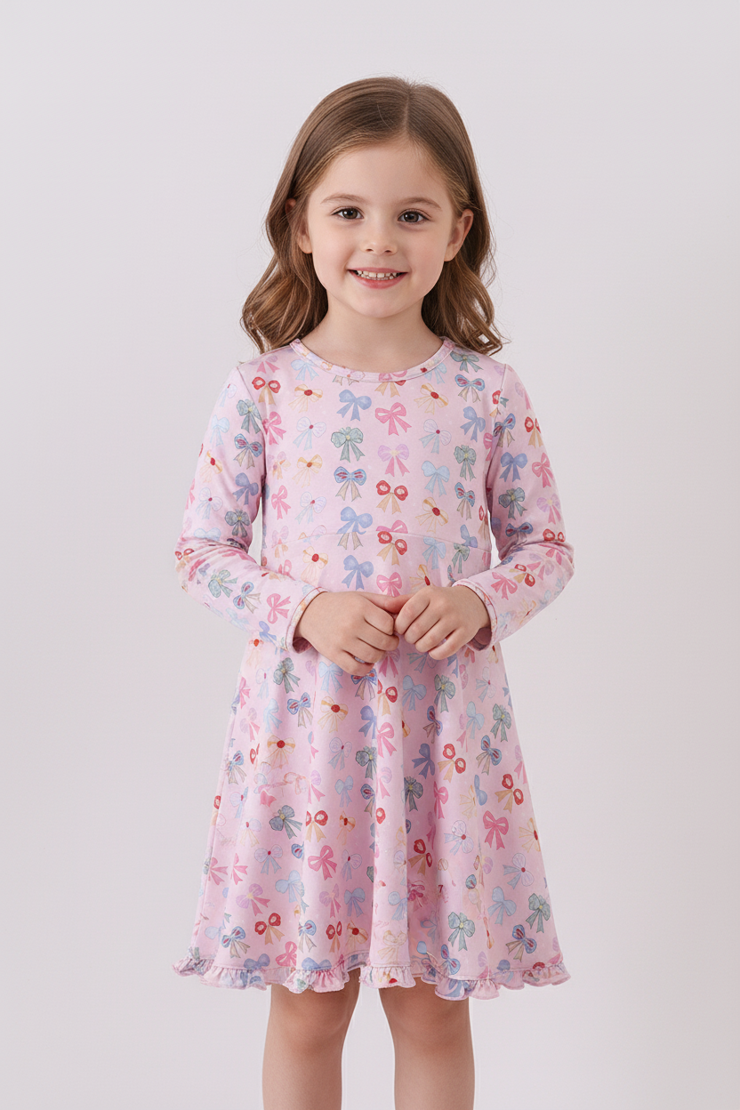 Whimsical bows bamboo dress
