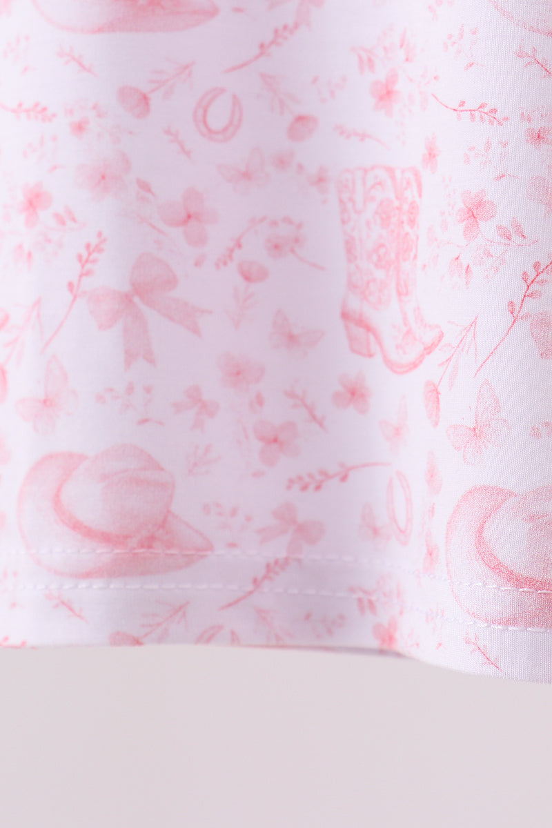 Pink boots bamboo pants set