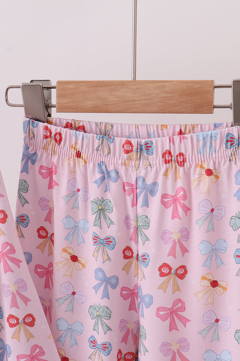 Whimsical bows bamboo pants set