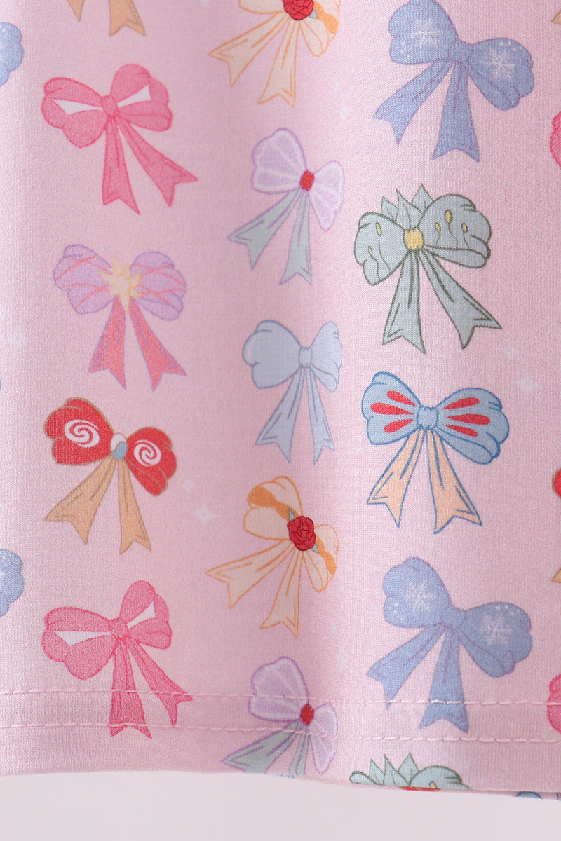 Whimsical bows bamboo pants set