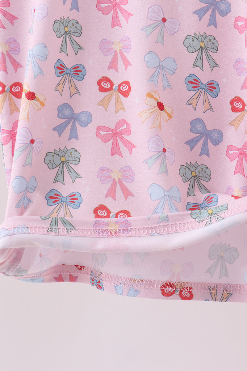 Whimsical bows bamboo pants set
