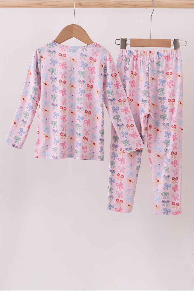 Whimsical bows bamboo pants set