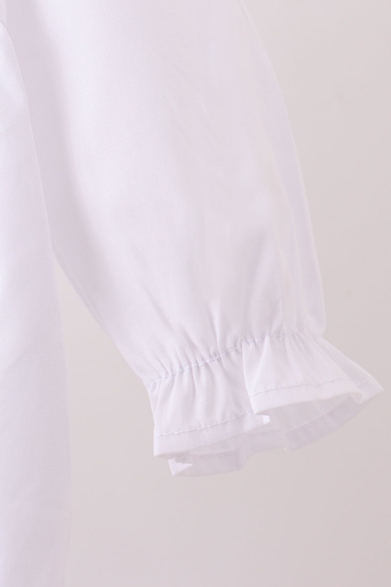 White christmas tree embroidery ruffle bubble