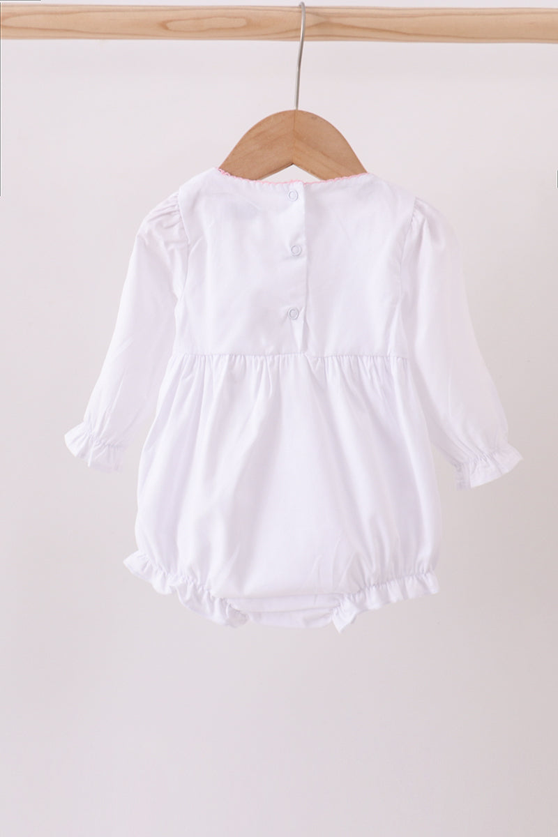 White christmas tree embroidery ruffle bubble