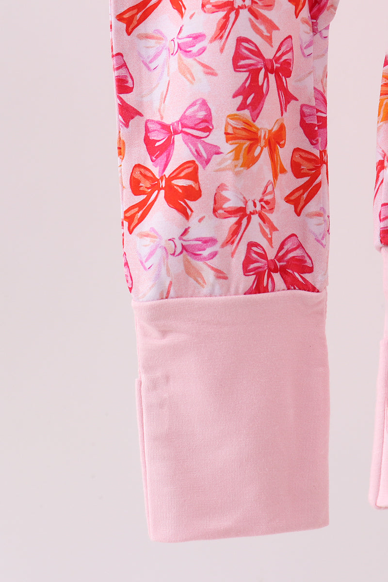 Berry blossom bows ruffle bamboo romper