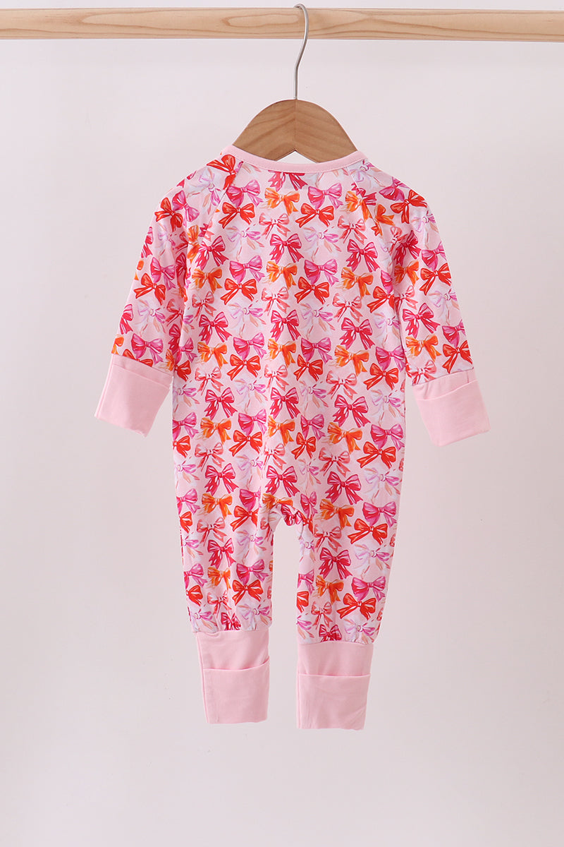 Berry blossom bows ruffle bamboo romper