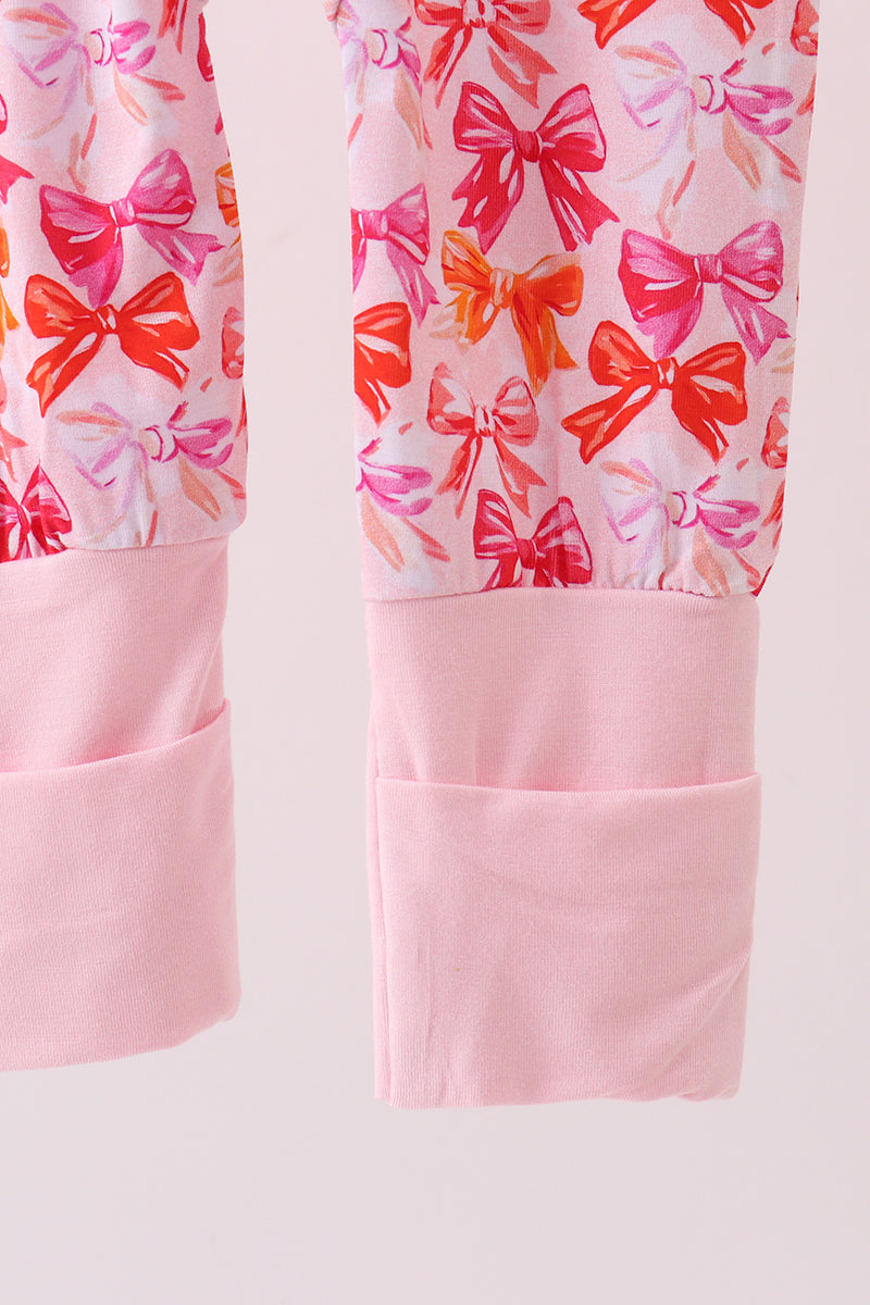 Berry blossom bows ruffle bamboo romper