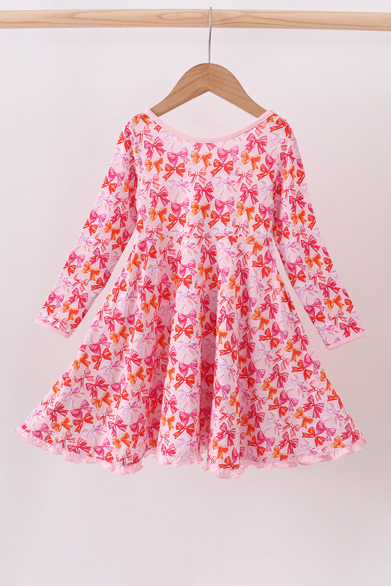 Berry blossom bows ruffle bamboo dress