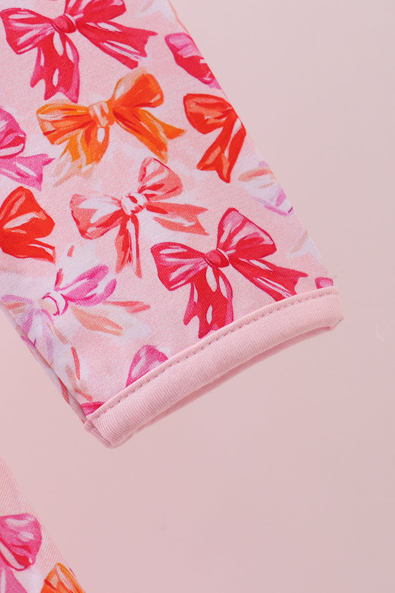 Berry blossom bows ruffle bamboo dress