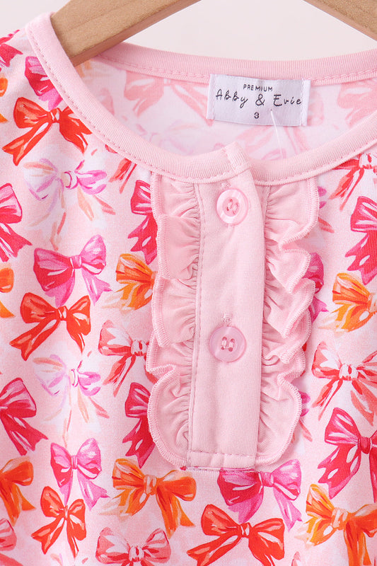 Berry blossom bows bamboo pants set