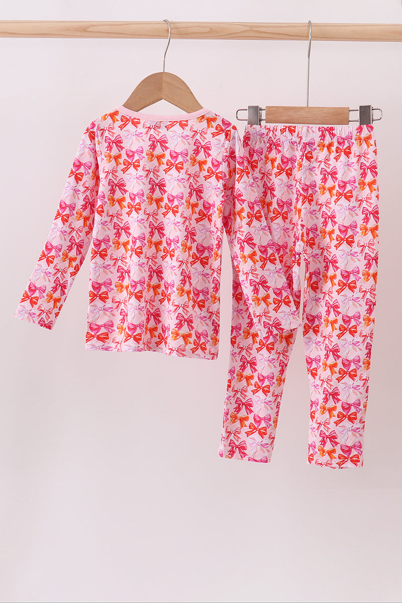 Berry blossom bows bamboo pants set