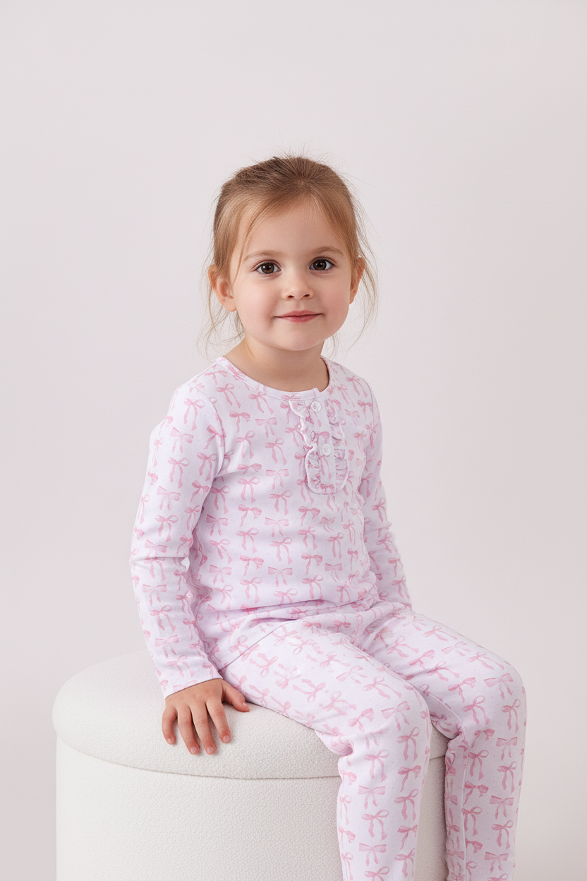 Tiny bow delight bamboo pants set