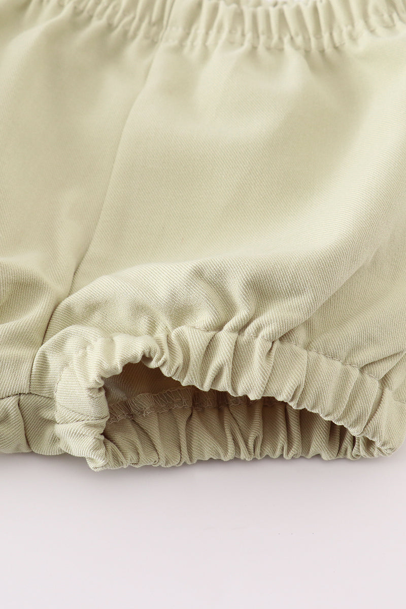 Sage lace ruffle baby set