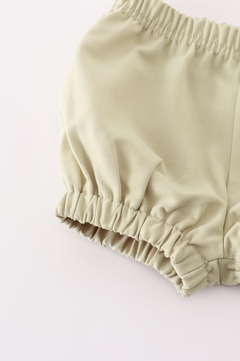 Sage lace ruffle baby set