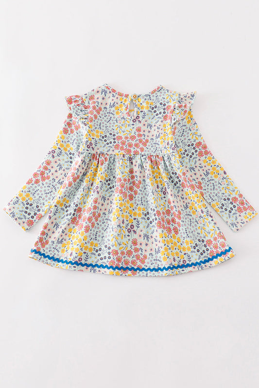 Floral ruffle girl dress