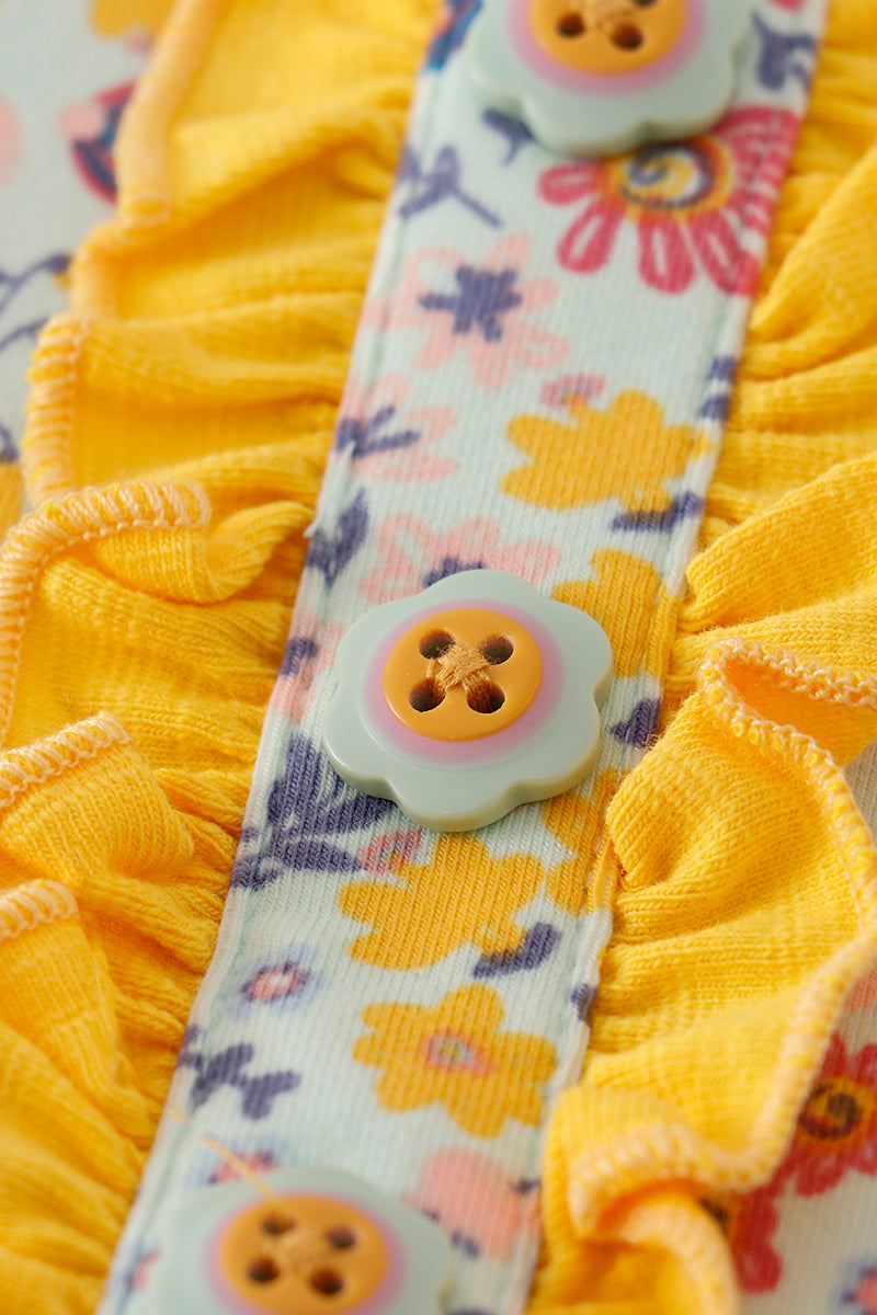 Floral ruffle girl dress